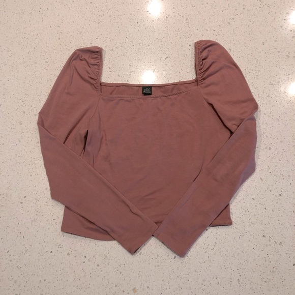 wild fable Tops - Pink and black off the shoulder long sleeve